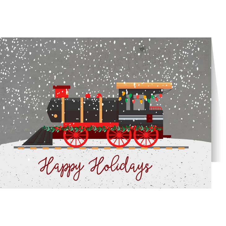 Happy Holidays Vintage Train Christmas Cards (box of 25) - Shelburne Country Store