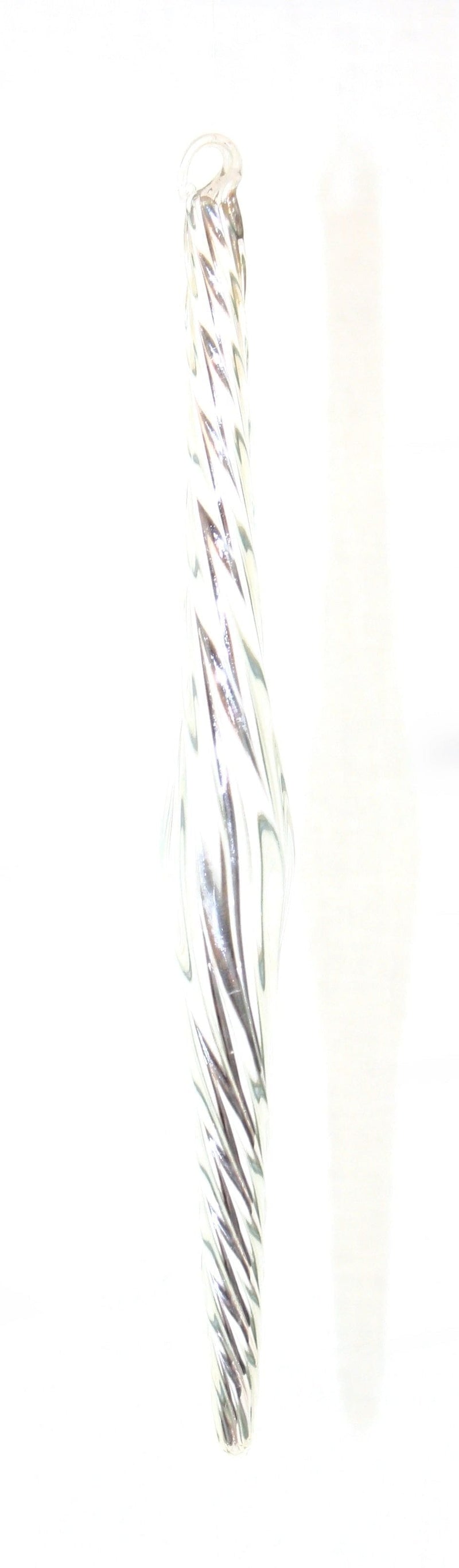 9 Inch Glass Silver Icicle - Shelburne Country Store