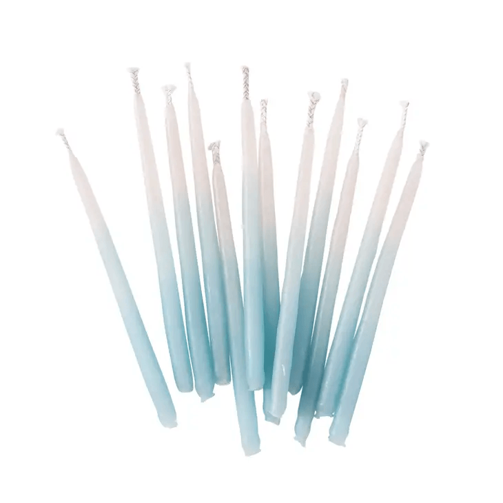 Aqua Ombre Beeswax Birthday Candles - Shelburne Country Store