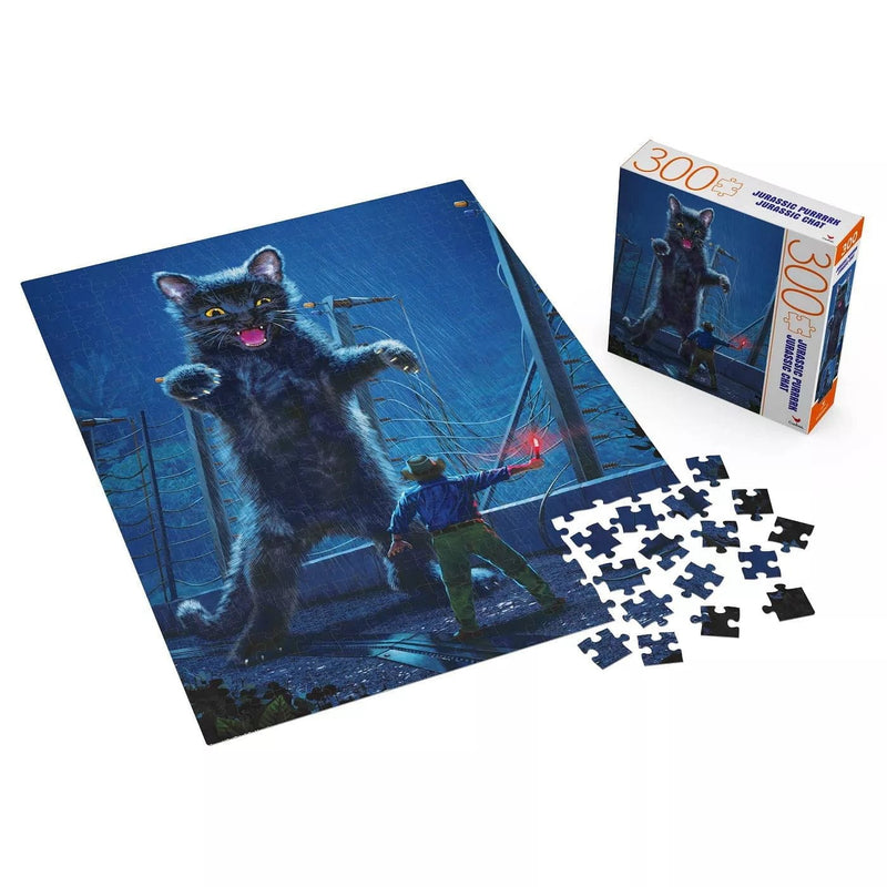 Pop Culture Cat 300-Piece Jigsaw Puzzle - Jurassic Purrrrk - Shelburne Country Store