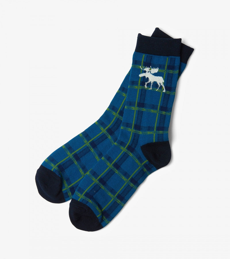 Moose Plaid Men's Socks in Balls - Shelburne Country Store