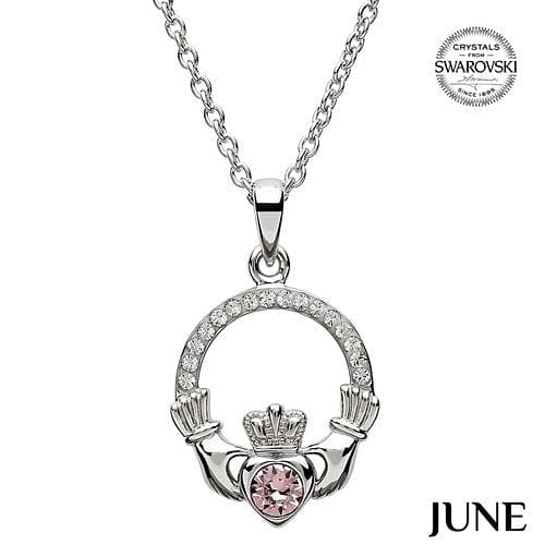 June Claddagh Birthstone Necklace with Swarovski Crystals - Shelburne Country Store