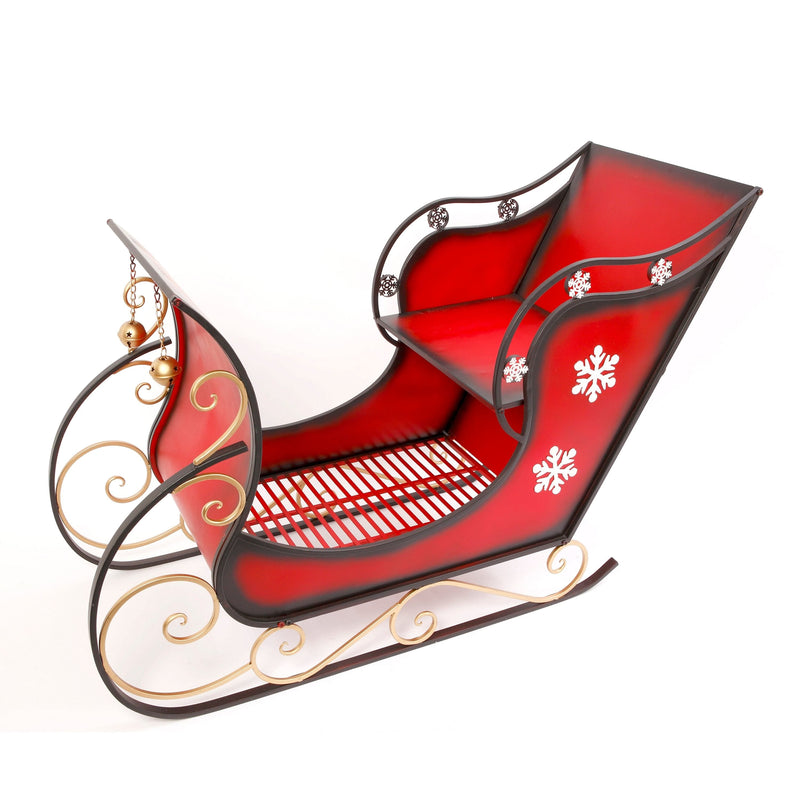 55 Inch Metal Sleigh with Snowflake design - Shelburne Country Store