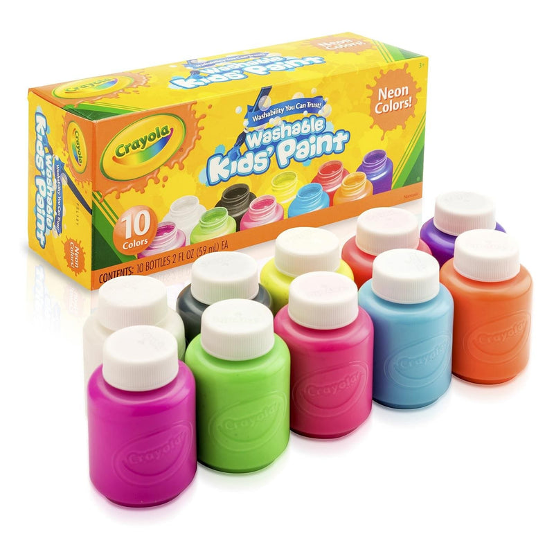Crayola Washable Paint: Neon, 2 ounces, 10 pieces - Shelburne Country Store