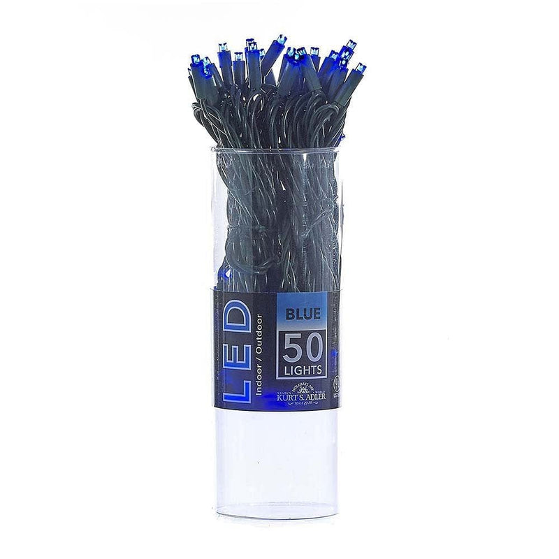 50-Light 5mm Blue LED Green Wire Light Set - Shelburne Country Store
