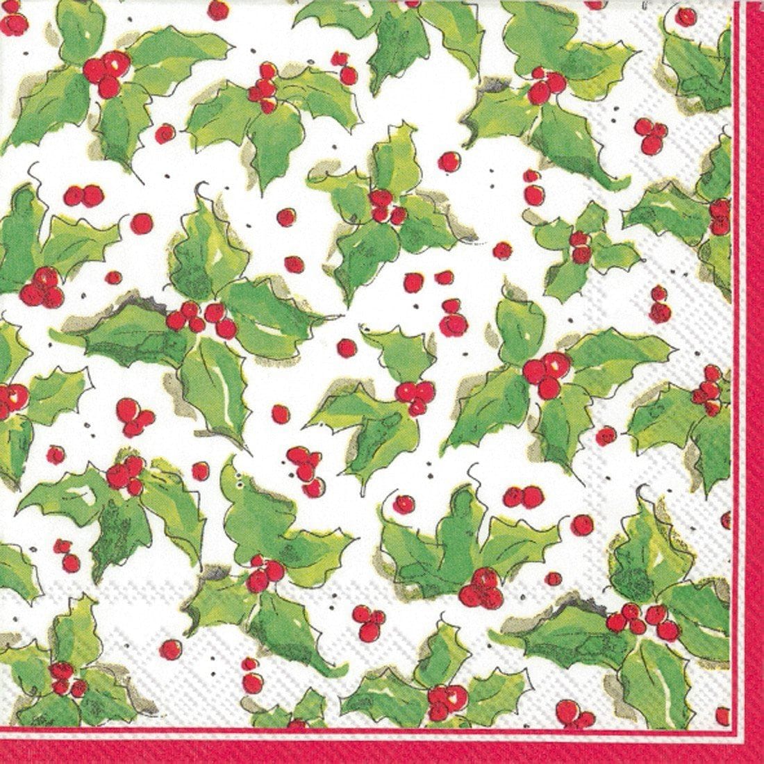 Ideal Home Range Watercolor Holly - Lunch Napkin - Shelburne Country Store