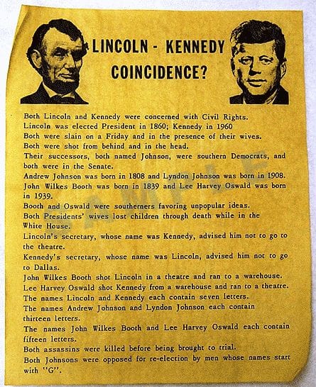 Lincoln Kennedy Coincidence - 12.5"x19" - Shelburne Country Store