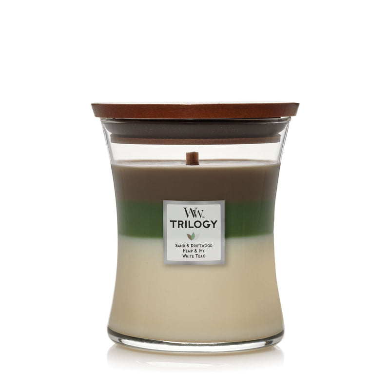 Woodwick Hourglass Jar 9.7 Ounce Candle - Verdant Earth Trilogy - Shelburne Country Store