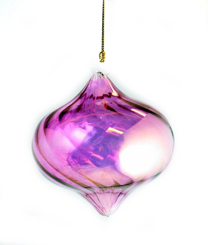Swirled Onion Glass Ornament -  Christmas Red - Shelburne Country Store