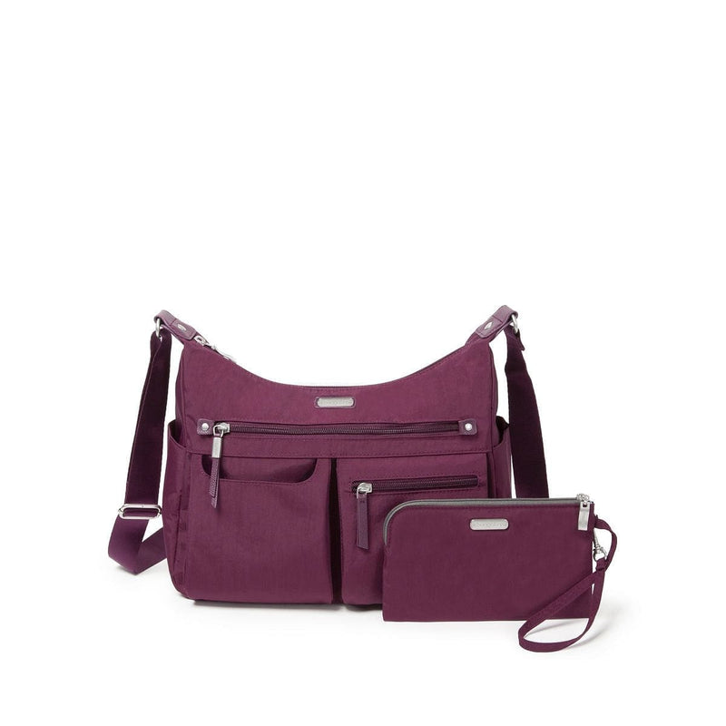 Anywhere Large Hobo Tote with RFID Phone Wristlet Eggplant - Shelburne Country Store