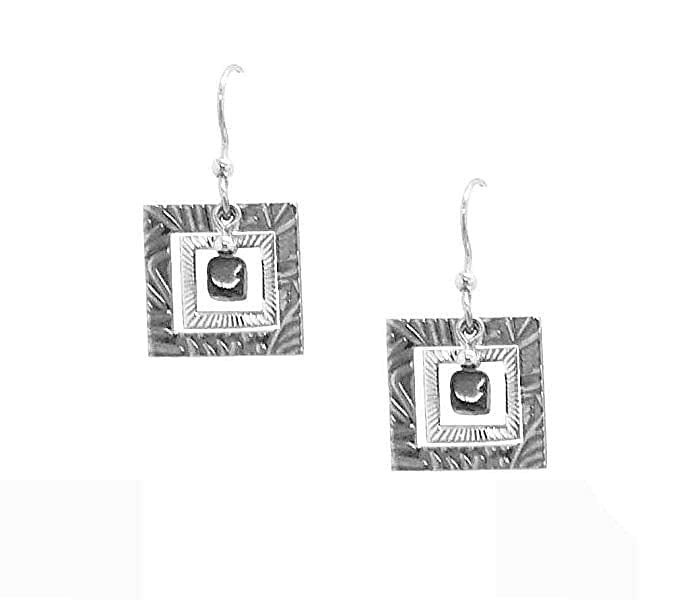 Square In Square With Cube Earrings - Shelburne Country Store