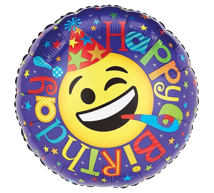 Happy Birthday Emoticon Foil Balloon - Shelburne Country Store