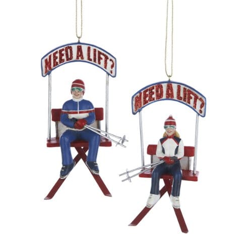 Need A Lift Ski Ornament -  Female - The Country Christmas Loft