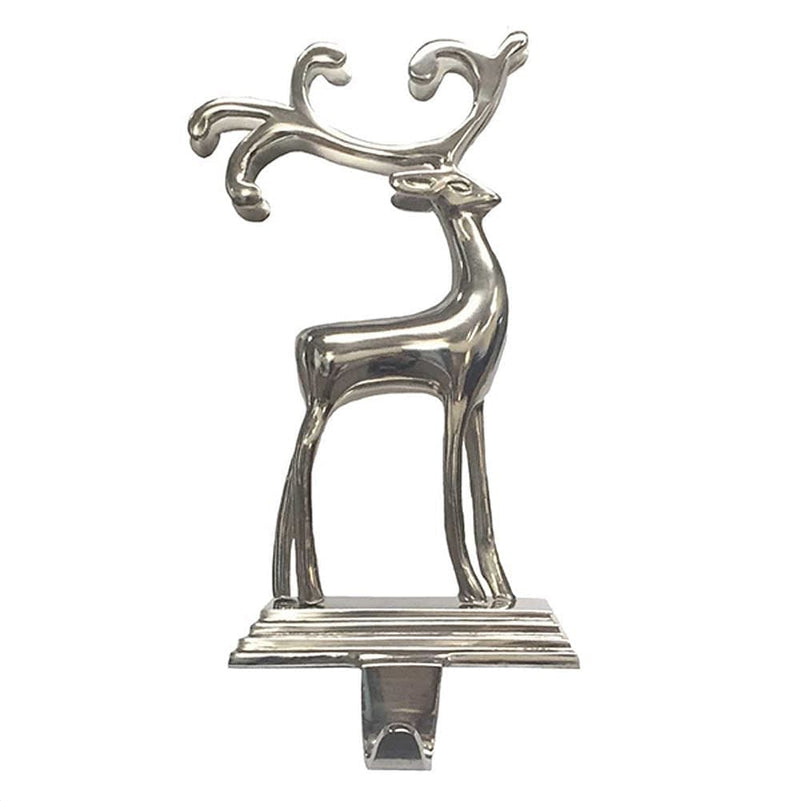 Silver Aluminum Reindeer Stocking Holder - Shelburne Country Store