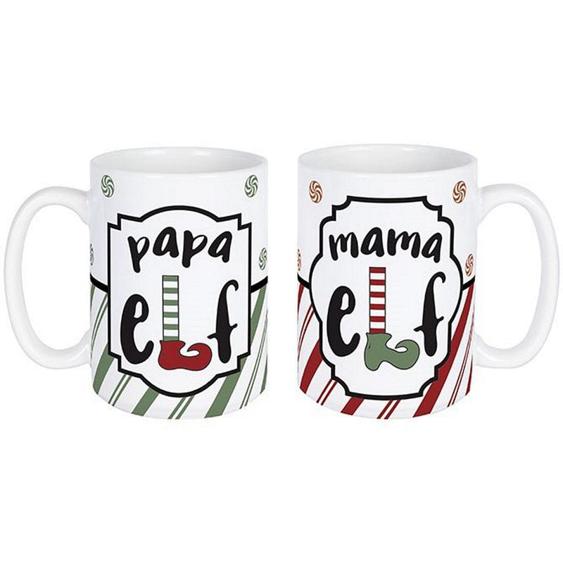 Mama and Papa Elf 2 Piece Mug Set - Shelburne Country Store