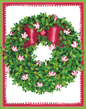 Peppermint Wreath - Christmas Card Box A Size 16 Count - Shelburne Country Store