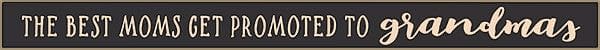 18 Inch Whimsical Wooden Sign - The best Moms get promoted to Grandmas - - Shelburne Country Store