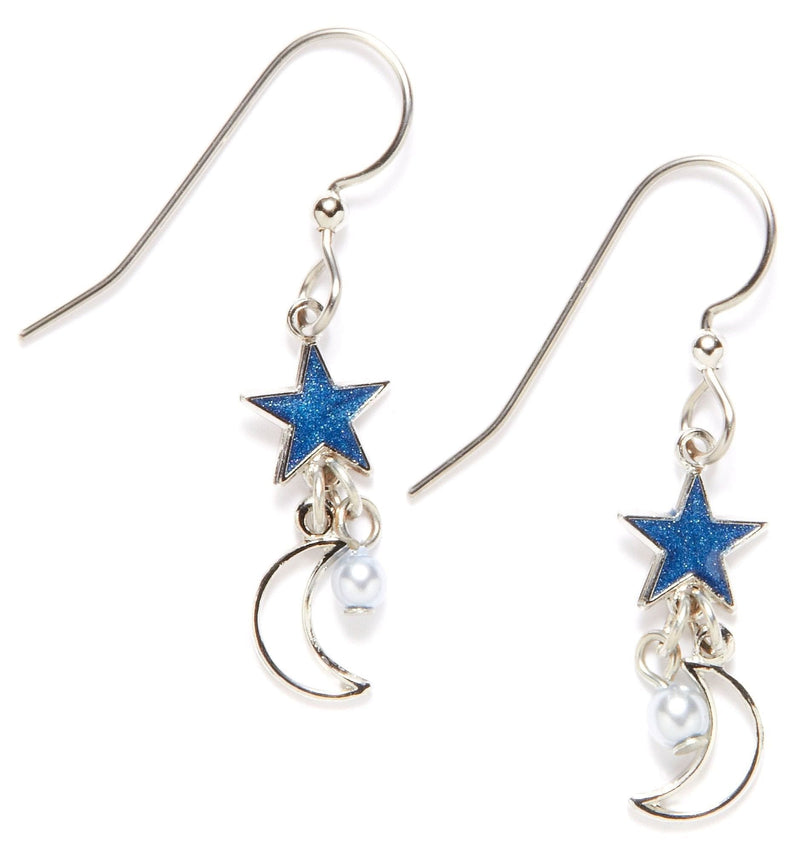 Silver Star And Moon With Dangle Earring - Shelburne Country Store