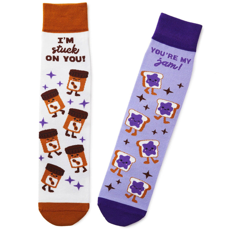 Peanut Butter and Jelly Better Together Funny Crew Socks - Shelburne Country Store