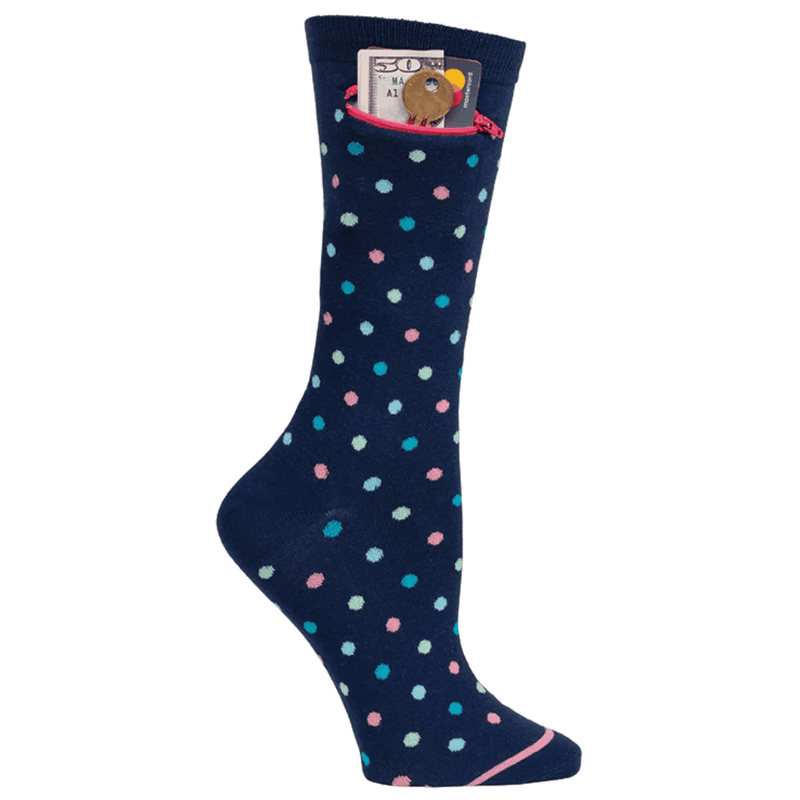 Pocket Socks - Multi Dot Navy  - Medium - Shelburne Country Store