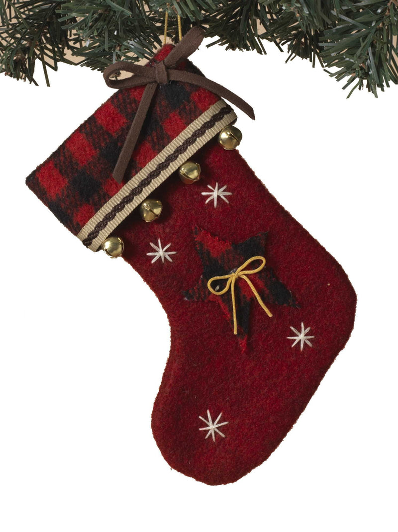 Mini Stocking Ornament - Star - Shelburne Country Store