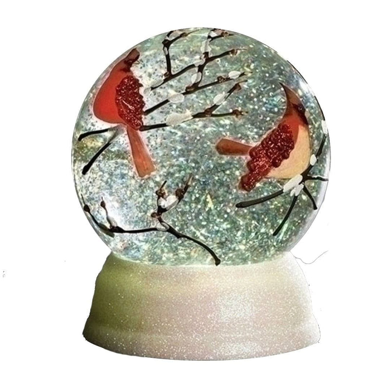 LED Lighted 6 inch Swirl Dome - Cardinals - Shelburne Country Store