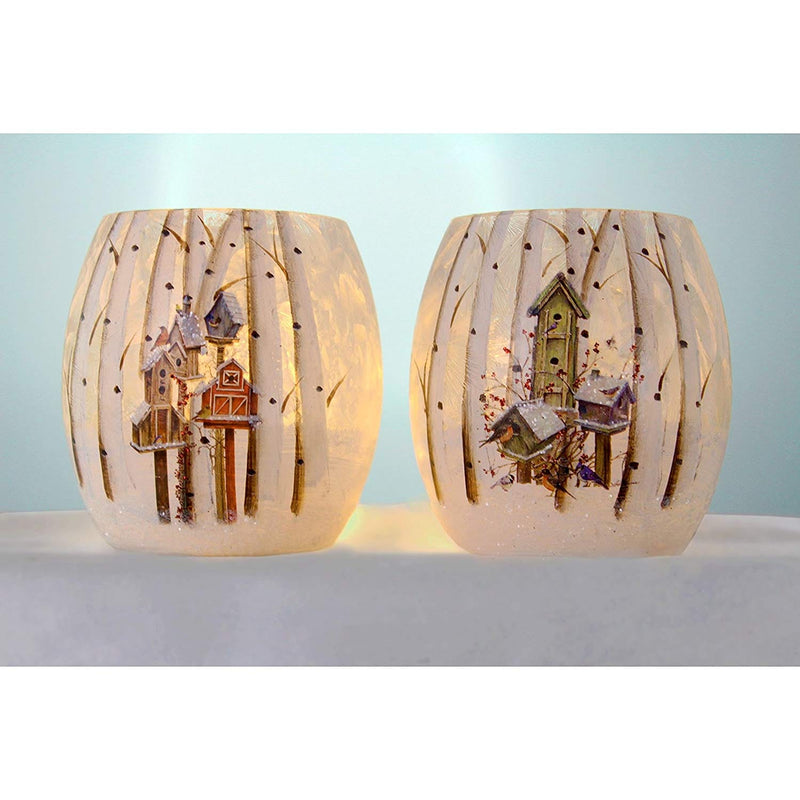 Lighted Glass Jar - Birdhouses - - Shelburne Country Store