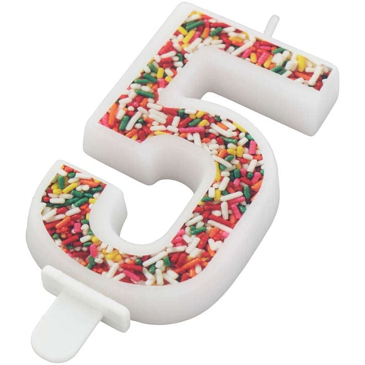 Sprinkle on the Birthday Fun Number 5 Birthday Candle - Shelburne Country Store