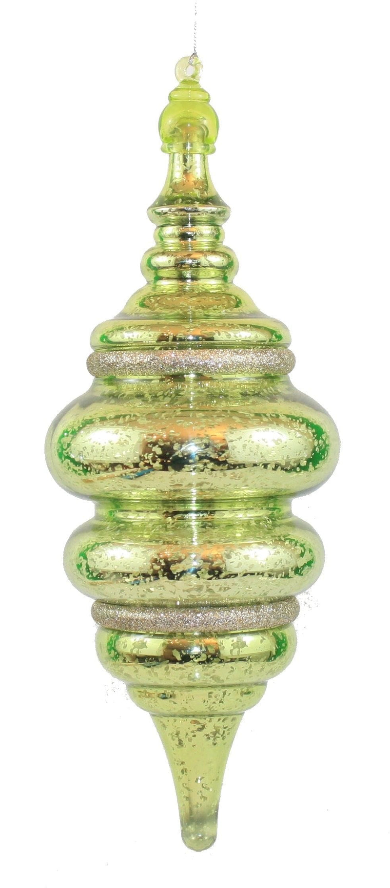 Plastic 'Mercury Glass' Finial Ornament - Green - Shelburne Country Store