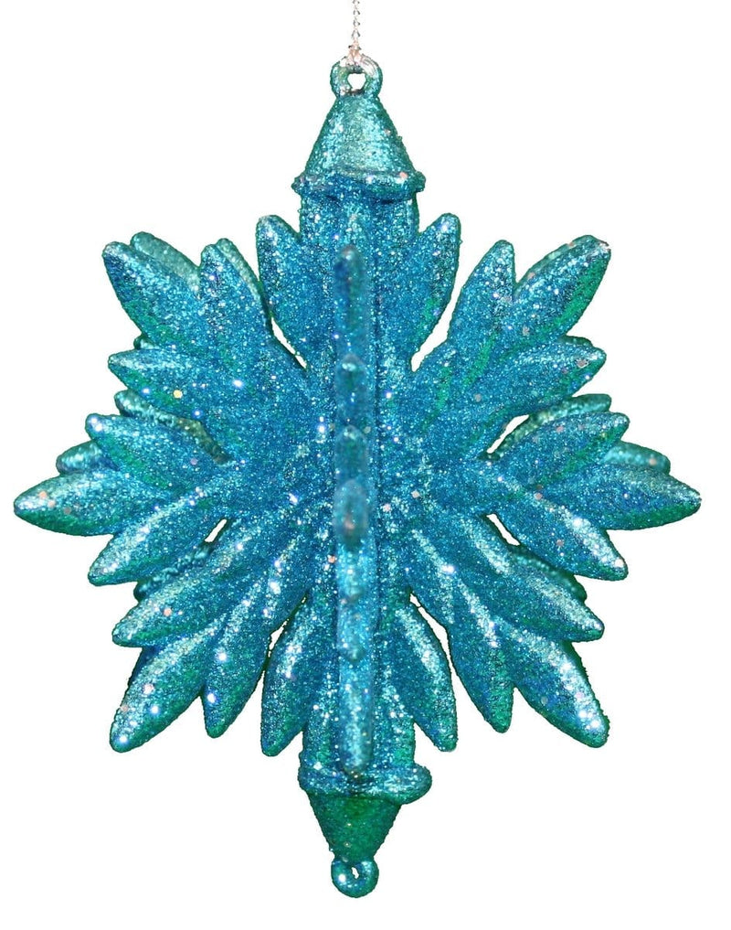 3D Glitter Snowflake - Teal - Shelburne Country Store