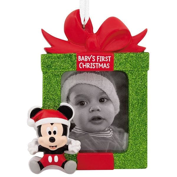 Mickey Baby's First Christmas Photo Holder Personalized Ornament - Shelburne Country Store