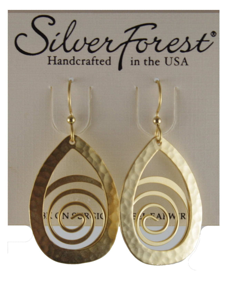 Hammered Teardrop With Coil Earring - Shelburne Country Store