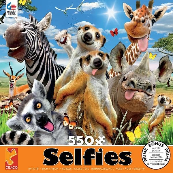 Selfies: African Sun 550 Piece Jigsaw Puzzle - Shelburne Country Store
