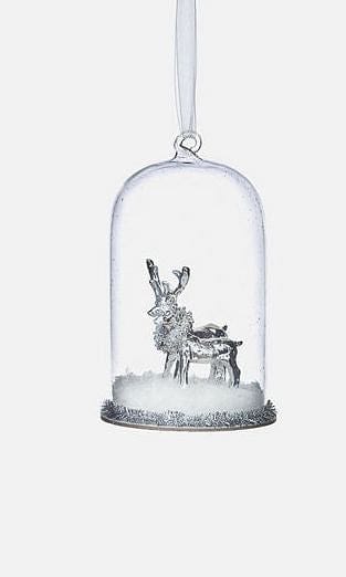 Deer Couple in Glass Cloche - Silver - Shelburne Country Store