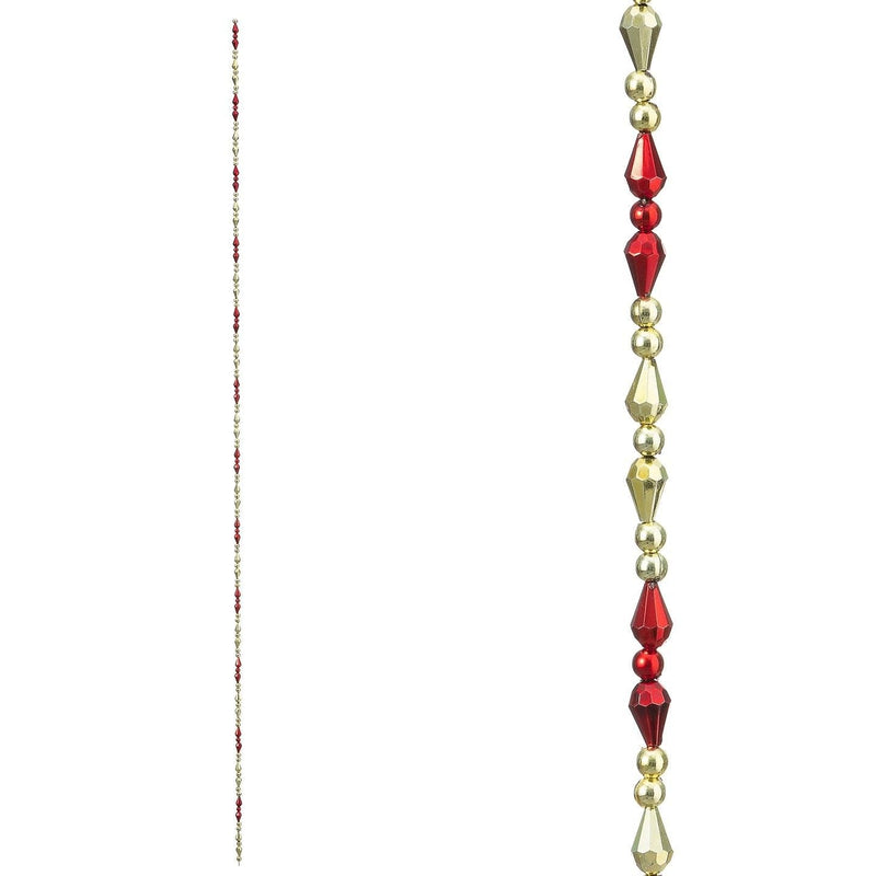 Beaded Garland: Red/Gold, 36 inches - Shelburne Country Store