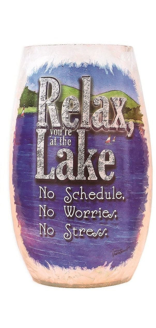 Lake Life Lighted 5 Inch Vase - - Shelburne Country Store
