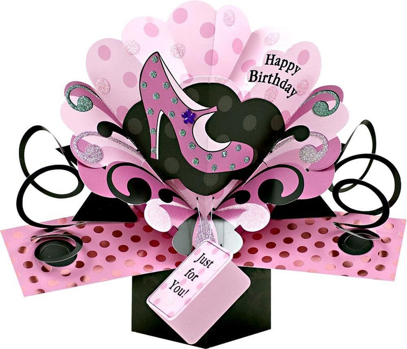 Happy Birthday Pink Shoe 3D Popup Card - Shelburne Country Store