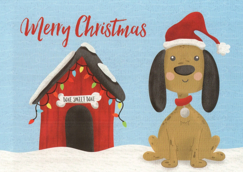 Love of Pets 18 Card Boxed Set - Christmas Dog Next To Dog House - Shelburne Country Store