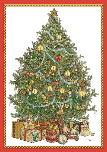 Old Fashioned Tree - Christmas Card Box - 16 Cards (4.75'' x 6'') - Shelburne Country Store