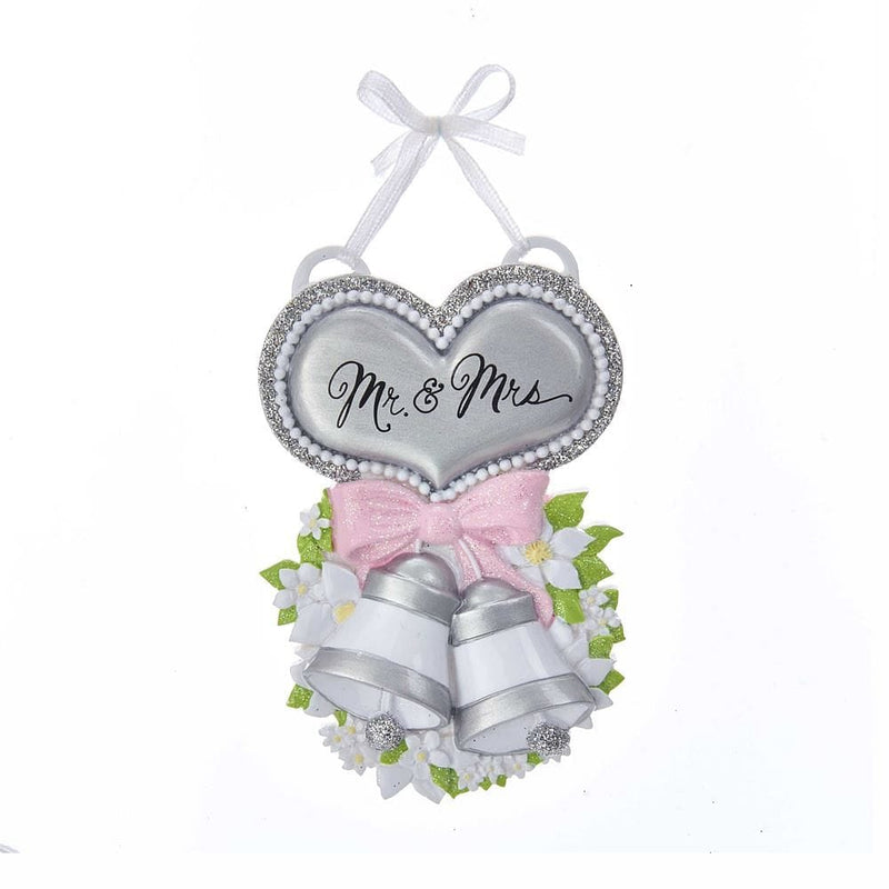 Mr. and Mrs. Heart With Bells Ornament - Shelburne Country Store