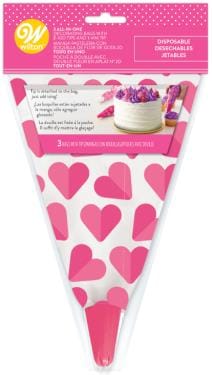 Valentine Fused Decorating Bag with Tips - 3 Count - The Country Christmas Loft