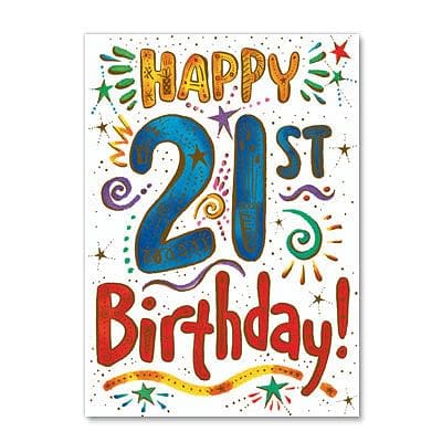 Exuberant 21st Birthday Card - Shelburne Country Store