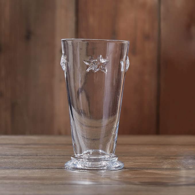 Embossed Star - Beverage Glass - 15 ounce - Shelburne Country Store