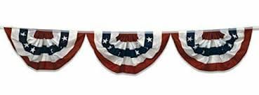 American Flag Bunting Garland 72" Long Poly Fabric - - Shelburne Country Store