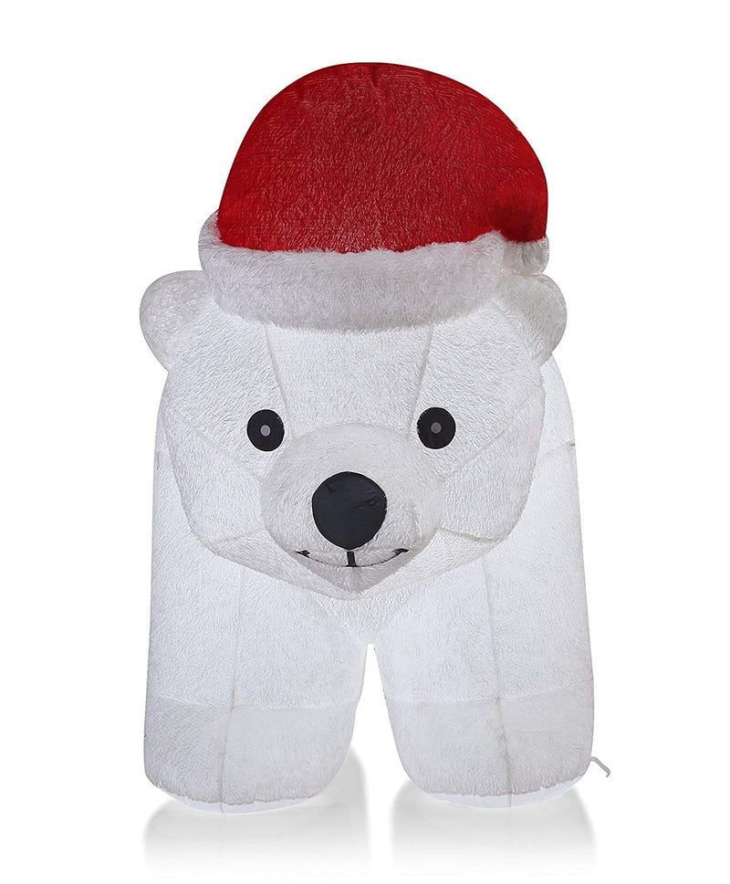 6.5 Foot Large Inflatable X-Mas Polar Bear LED Lighted Inflatable - Shelburne Country Store