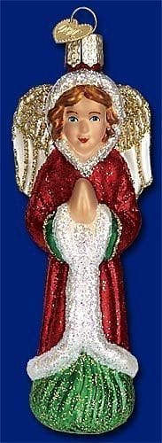 Angel With Cloak Glass Ornament - Shelburne Country Store