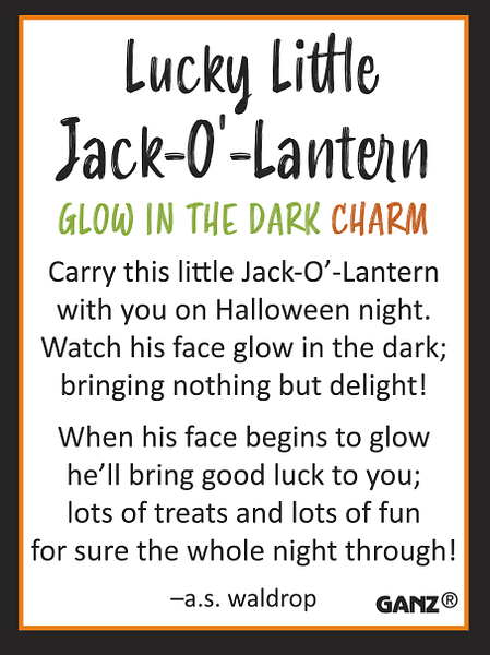 Jack-o-Lantern Glow in the Dark Charm - Shelburne Country Store