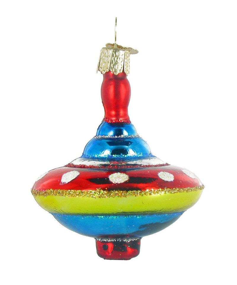 Vintage Spinning Toy Top Glass Ornament 44066 New - Shelburne Country Store