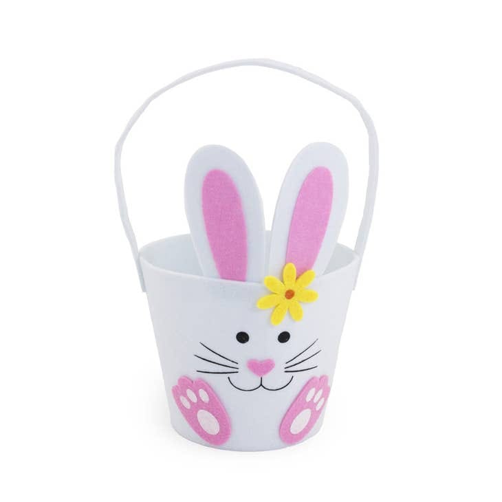 White Bunny Felt Easter Basket - Shelburne Country Store