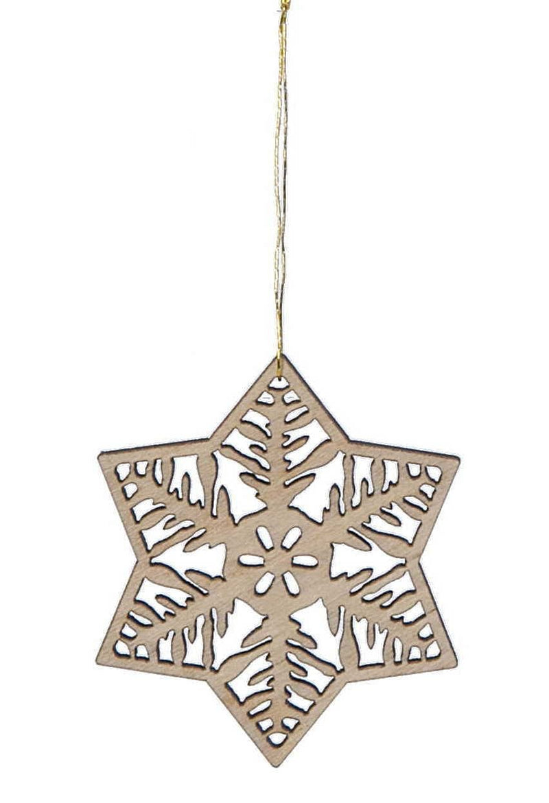 Laser Cut Wood Snowflake Ornament - - Shelburne Country Store